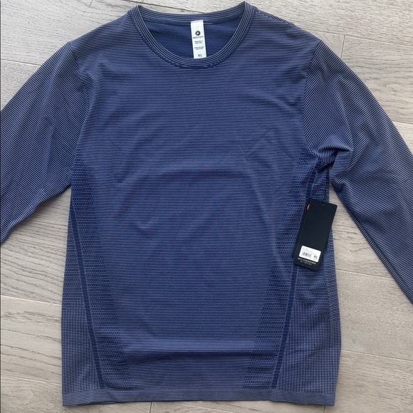 90 Degree By Reflex Tops - 90 Degree by Reflex Seamless Caddy Long Sleeve Shirt Blue White Size XL New NWT